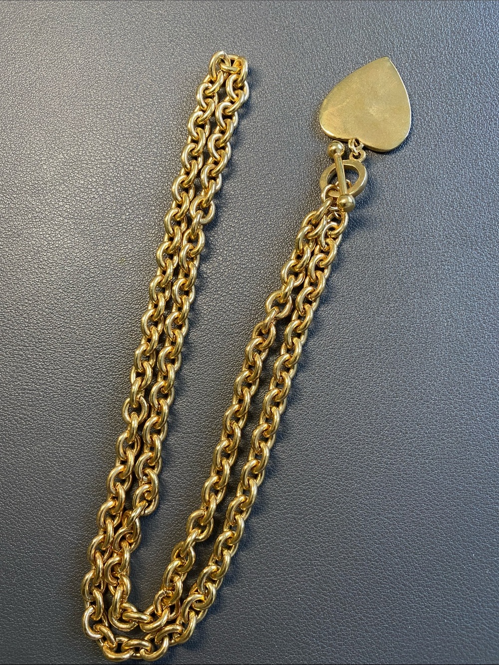 Gold Heart Toggle Chain Necklace - Women Jewelry